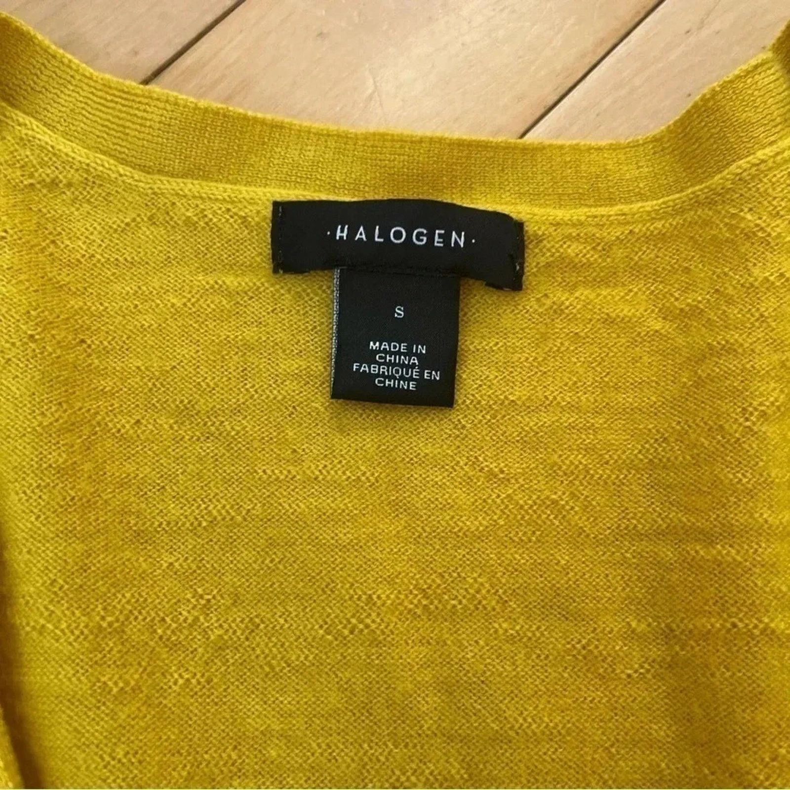 Other Halogen Yellow 100% Merino Wool Button Front Cardigan Size S Size S / US 4 / IT 40 - 3 Thumbnail