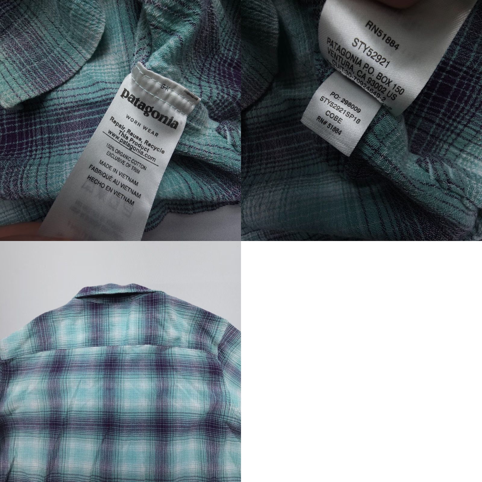 Patagonia Patagonia A/C Shirt Mens Medium Blue Plaid Gauze Organic Cotton Light Size US M / EU 48-50 / 2 - 8 Thumbnail