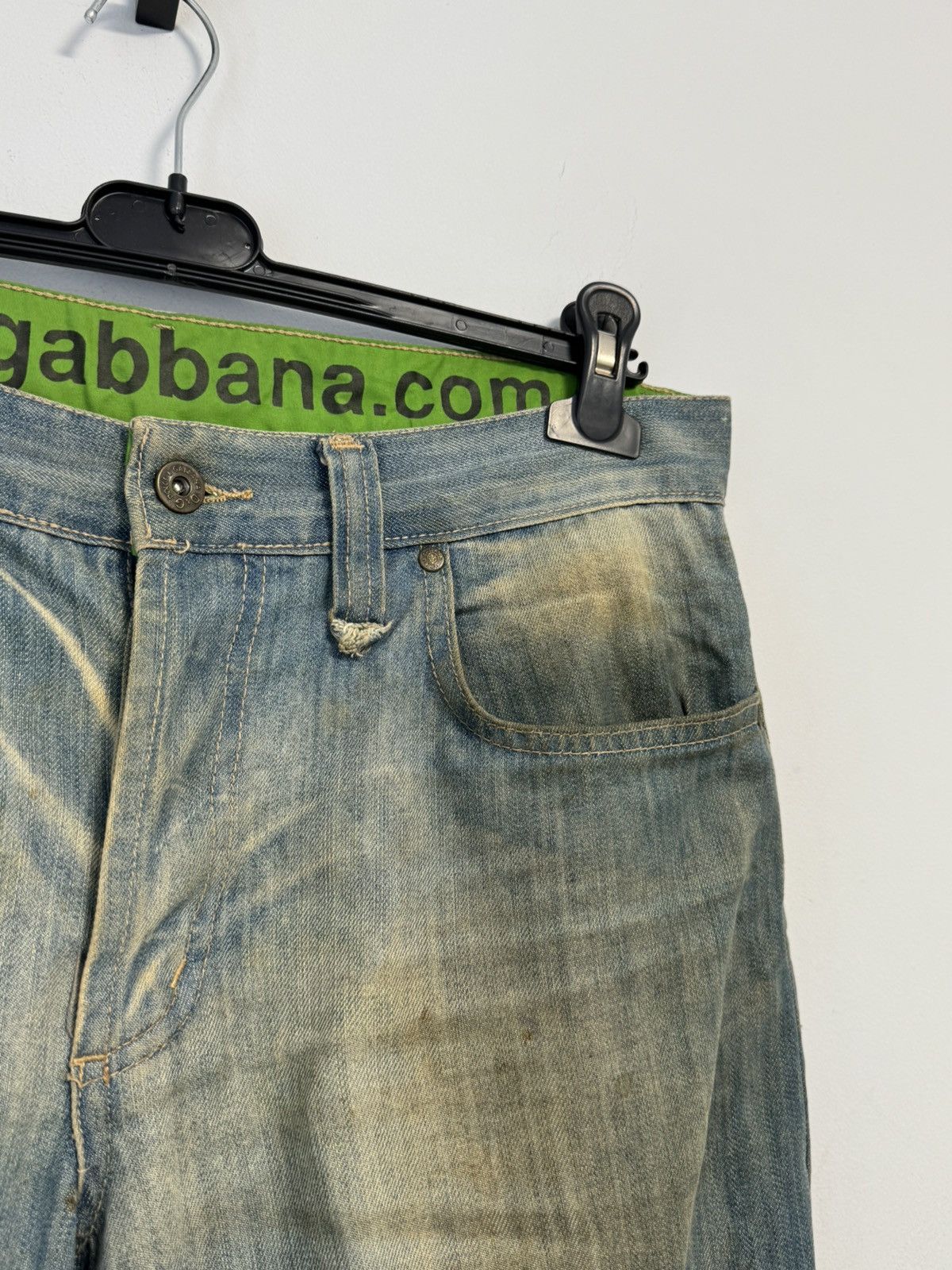 Dolce & Gabbana Vintage Dolce & Gabbana Distressed Faded Poem Denim Jeans Size US 33 - 6 Thumbnail