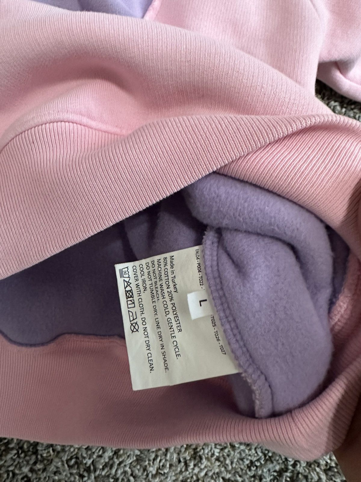 ERL ERL Colorblock Hoodie Purple Pink Swirl Oversized Size L Size US L / EU 52-54 / 3 - 4 Thumbnail