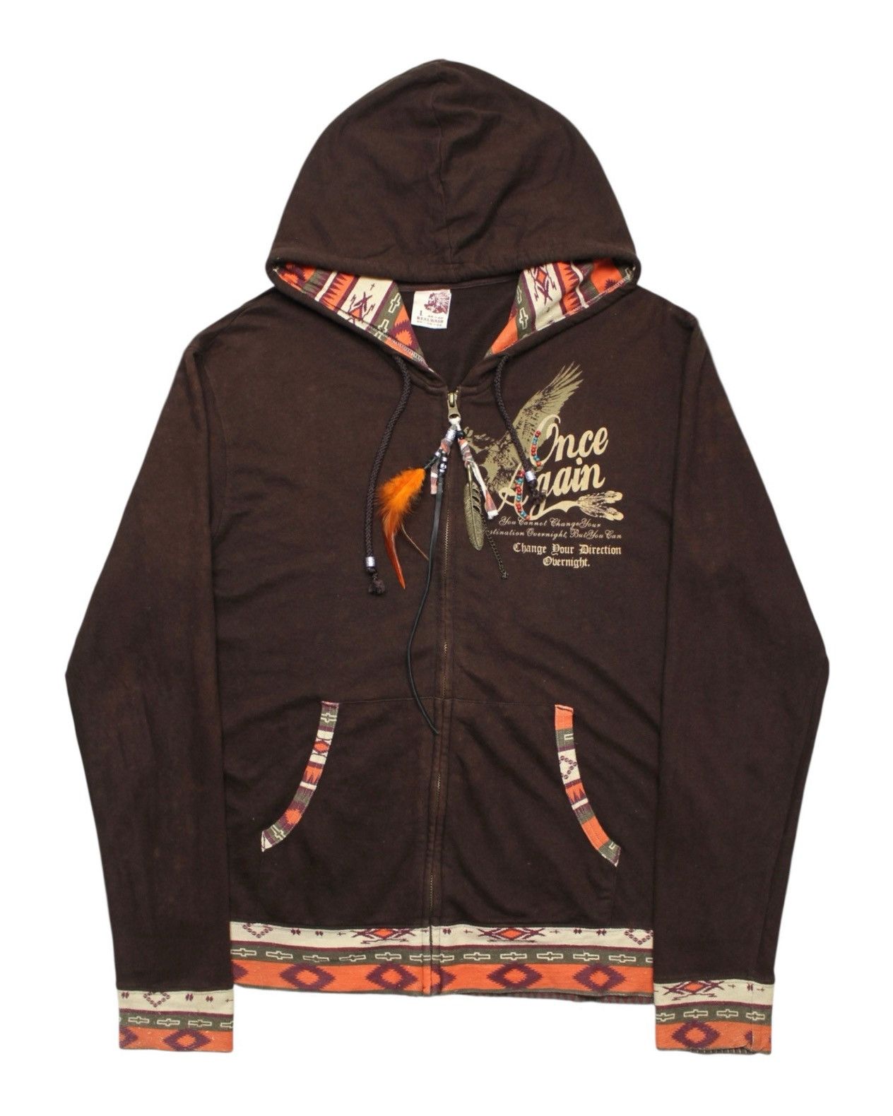Hysteric Glamour 2000S REAL WASH JAPAN NATIVE BOHO SPIRIT FEATHER HOODIE Size US L / EU 52-54 / 3 - 1 Thumbnail