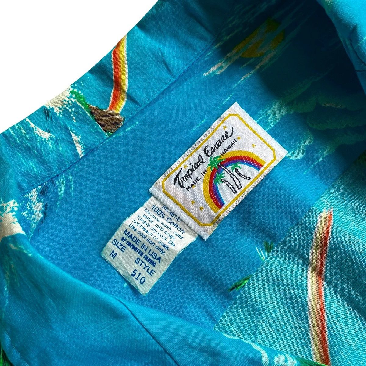 Other Tropical Essence hawaiian cotton open collar ss shirt aqua Size US M / EU 48-50 / 2 - 6 Thumbnail
