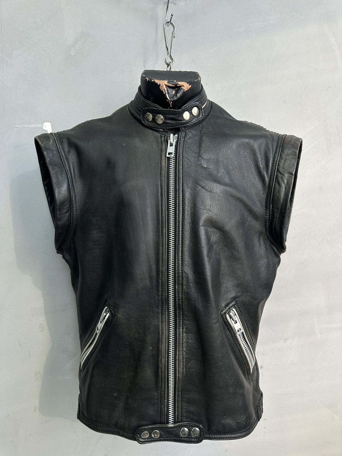 Harley Davidson Vintage Leather Jacket Metal Racing Moto Schott Avantgarde Size US M / EU 48-50 / 2 - 9 Thumbnail