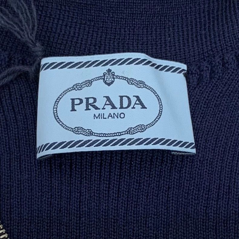 Prada Prada Size 36 Dark blue sheep wool semi-zipper knitted unde Size US XXS / EU 40 - 5 Thumbnail