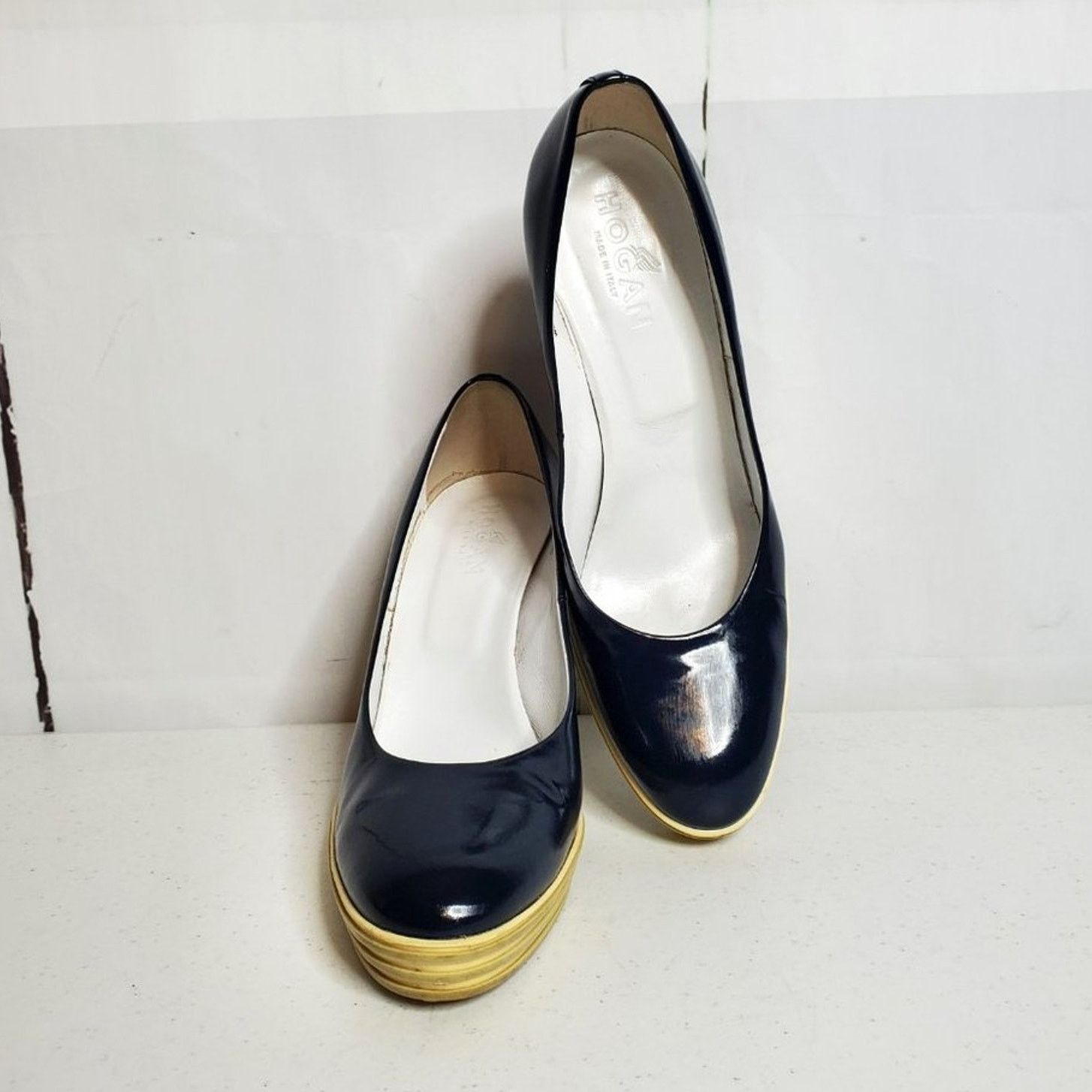Hogan Vintage Hogan Patent Leather Sneaker Platform Heels 38.5 Size US 8 / IT 38 - 9 Thumbnail