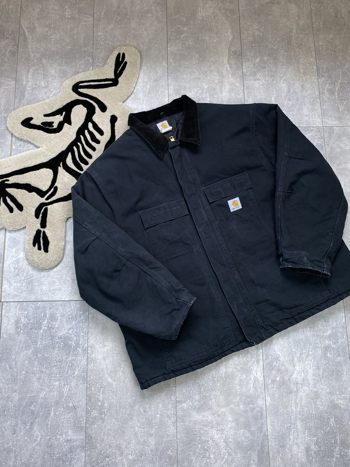 image of Mens Vintage Carhartt Detroit Jacket Streetwear Made In Usa in Navy (Size 2XL)
