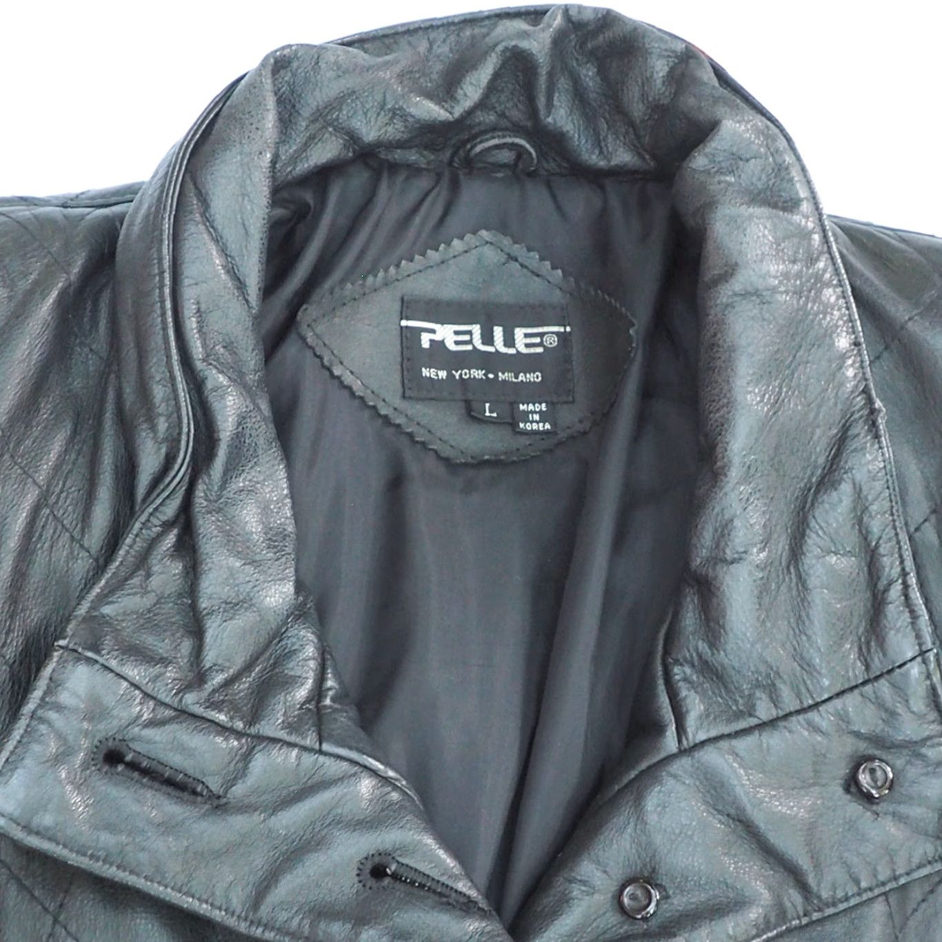 Vintage VINTAGE Pelle Womens Leather Jacket L Black Motorcycle Jacket Womens Leather Pelle L Black 90s Mens? No Gender specified Size L / US 10 / IT 46 - 2 Thumbnail
