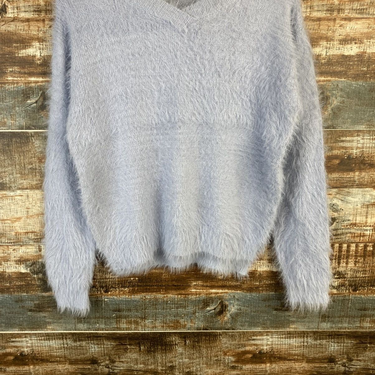 Homespun Knitwear DL Khalita Blue shaggy fur Mohair Knitwear #C1077 Size M / US 6-8 / IT 42-44 - 3 Thumbnail