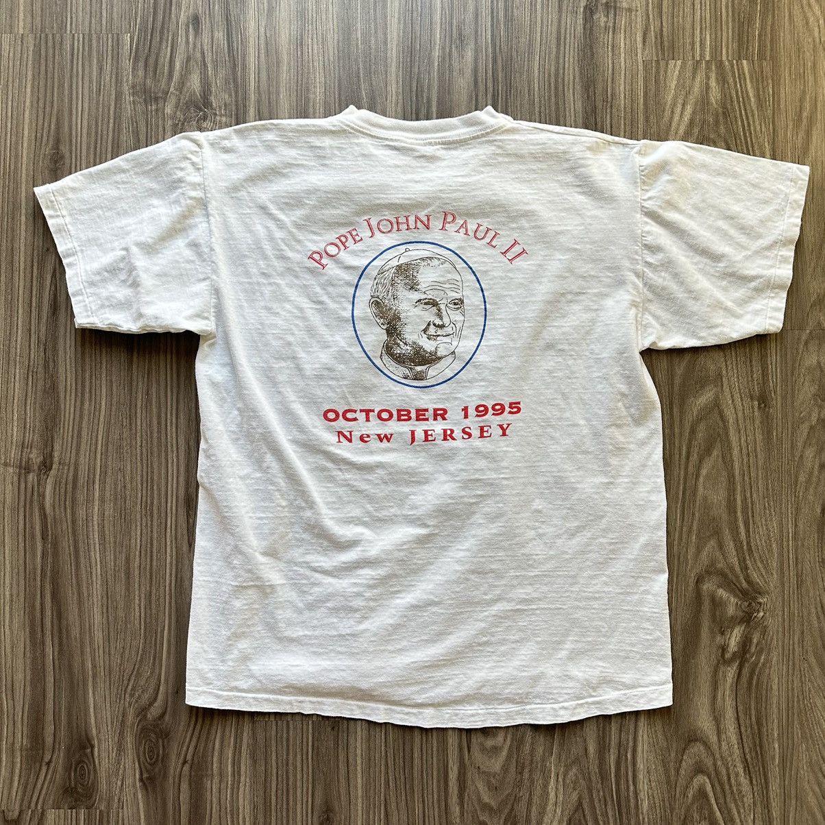 image of 1995 Vintage Pope John Paul Ii Tee in White, Men's (Size XL)