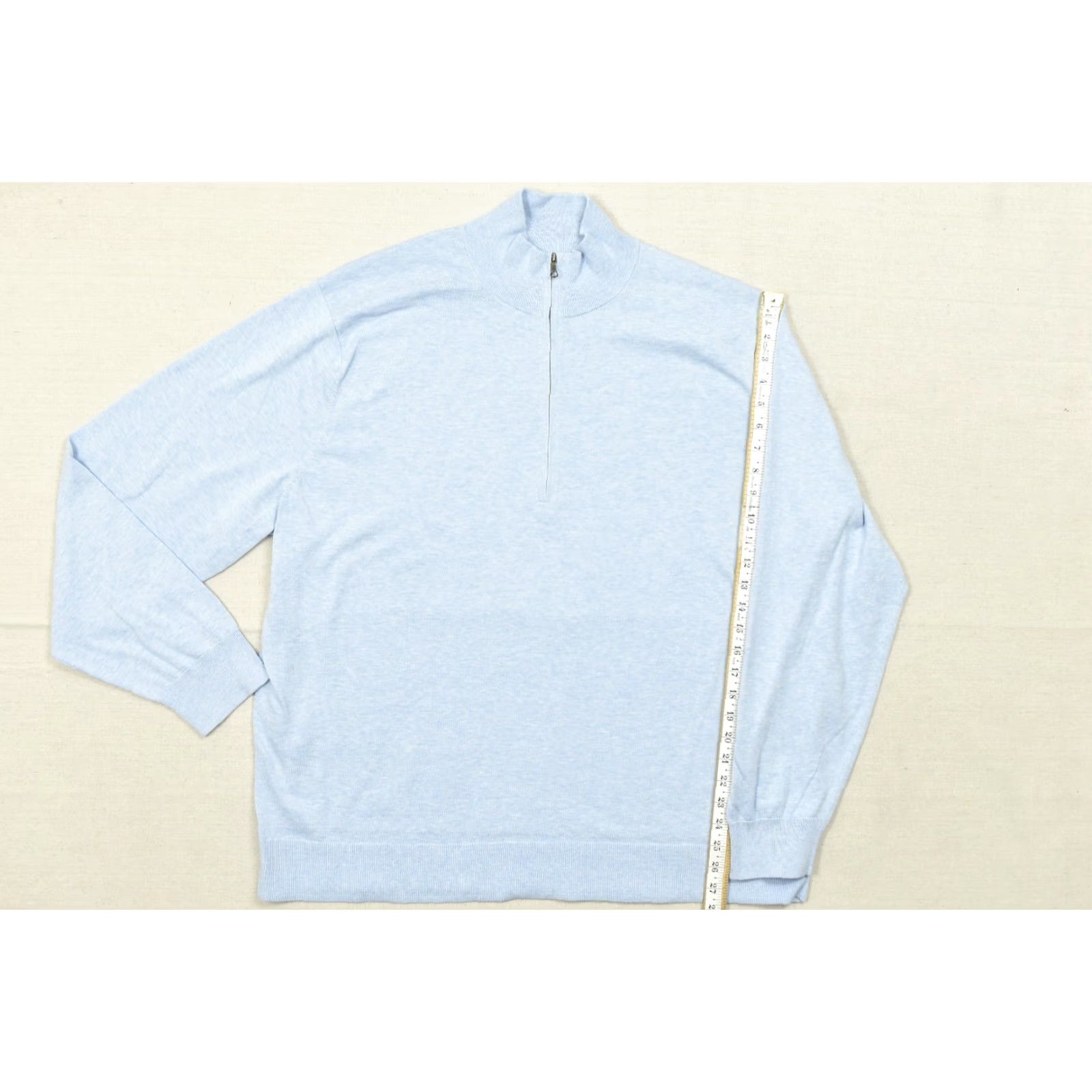 Brooks Brothers Brooks Brothers Men 2XL Supima Cotton Light Blue 1/4 Zip Pullover Sweater Shirt Size US XXL / EU 58 / 5 - 5 Thumbnail