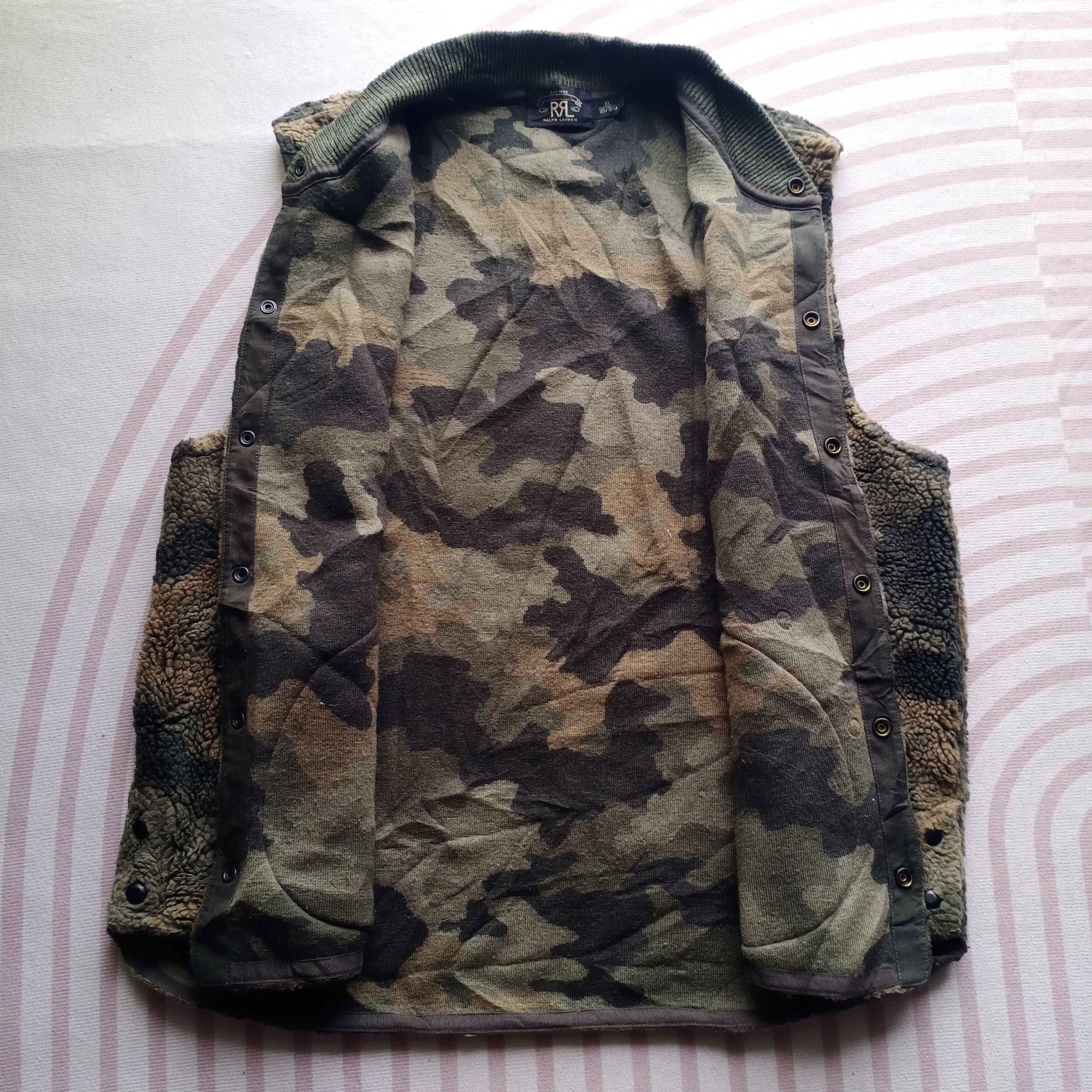 Ralph Lauren RRL DOUBLE RL Ralph Lauren Sherpa Fleece Vest - Camo Size US XL / EU 56 / 4 - 6 Thumbnail