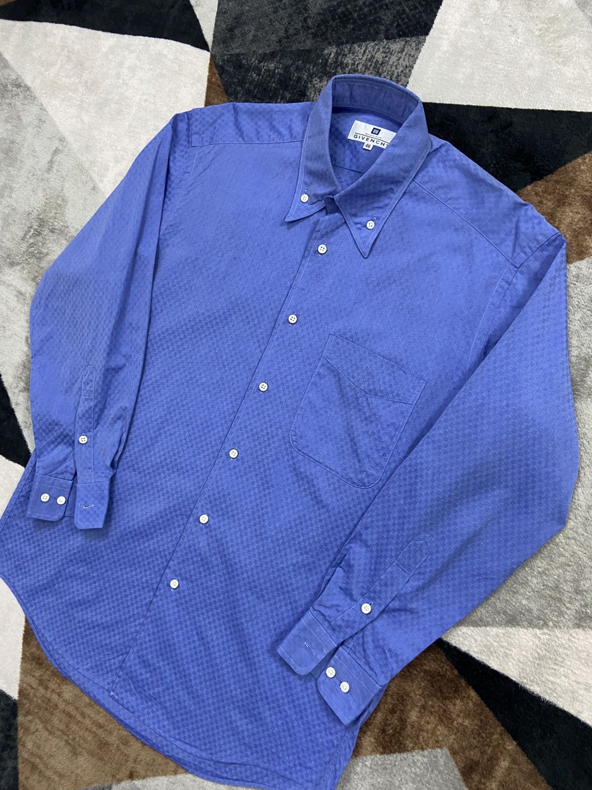 Givenchy Vintage Givenchy Paris Jacquard Pattern ButtonDown Shirts Size US L / EU 52-54 / 3 - 4 Thumbnail