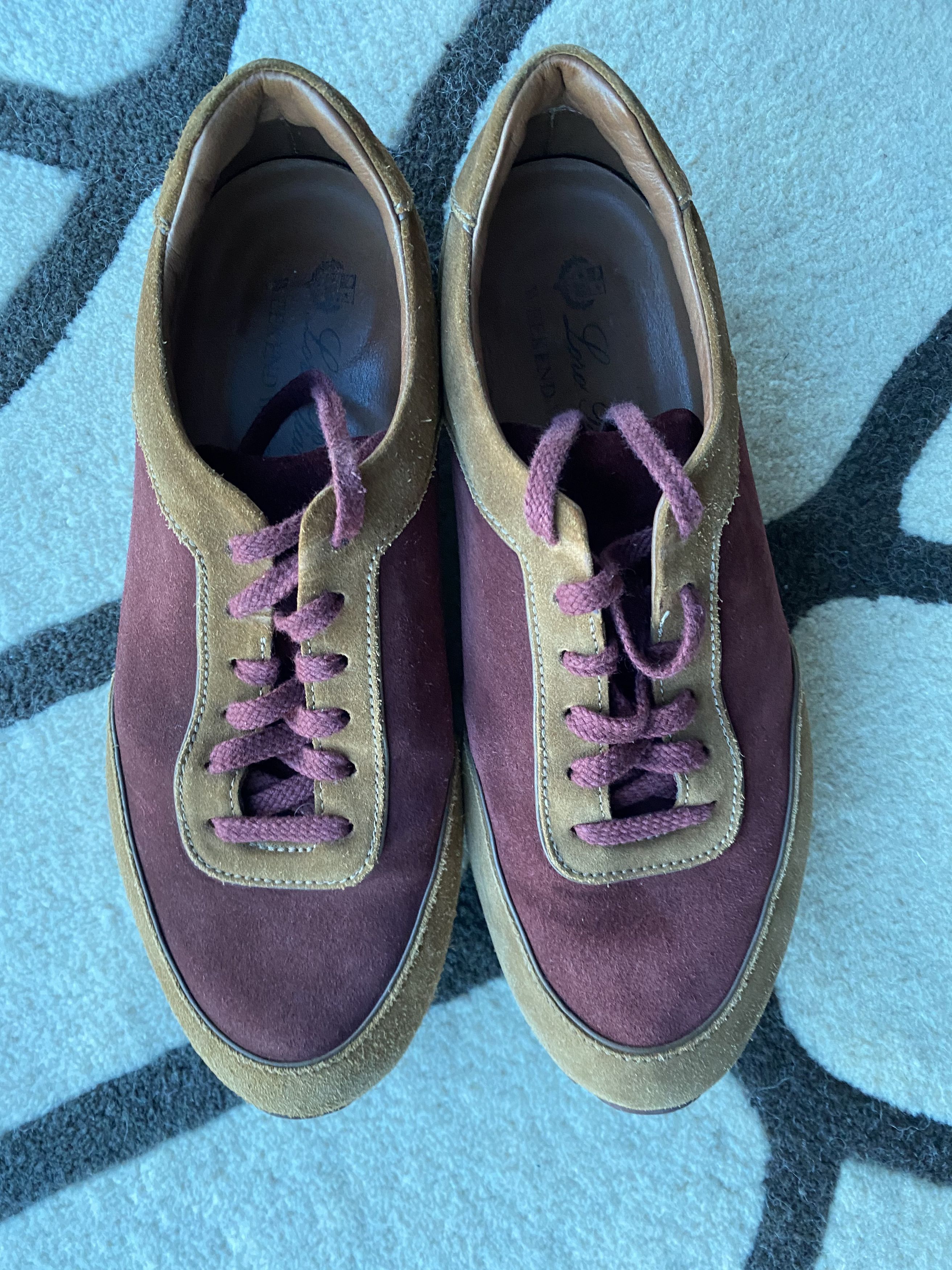 image of Loro Piana Weekend Walk Brown Suede Sneakers, Men's (Size 7)