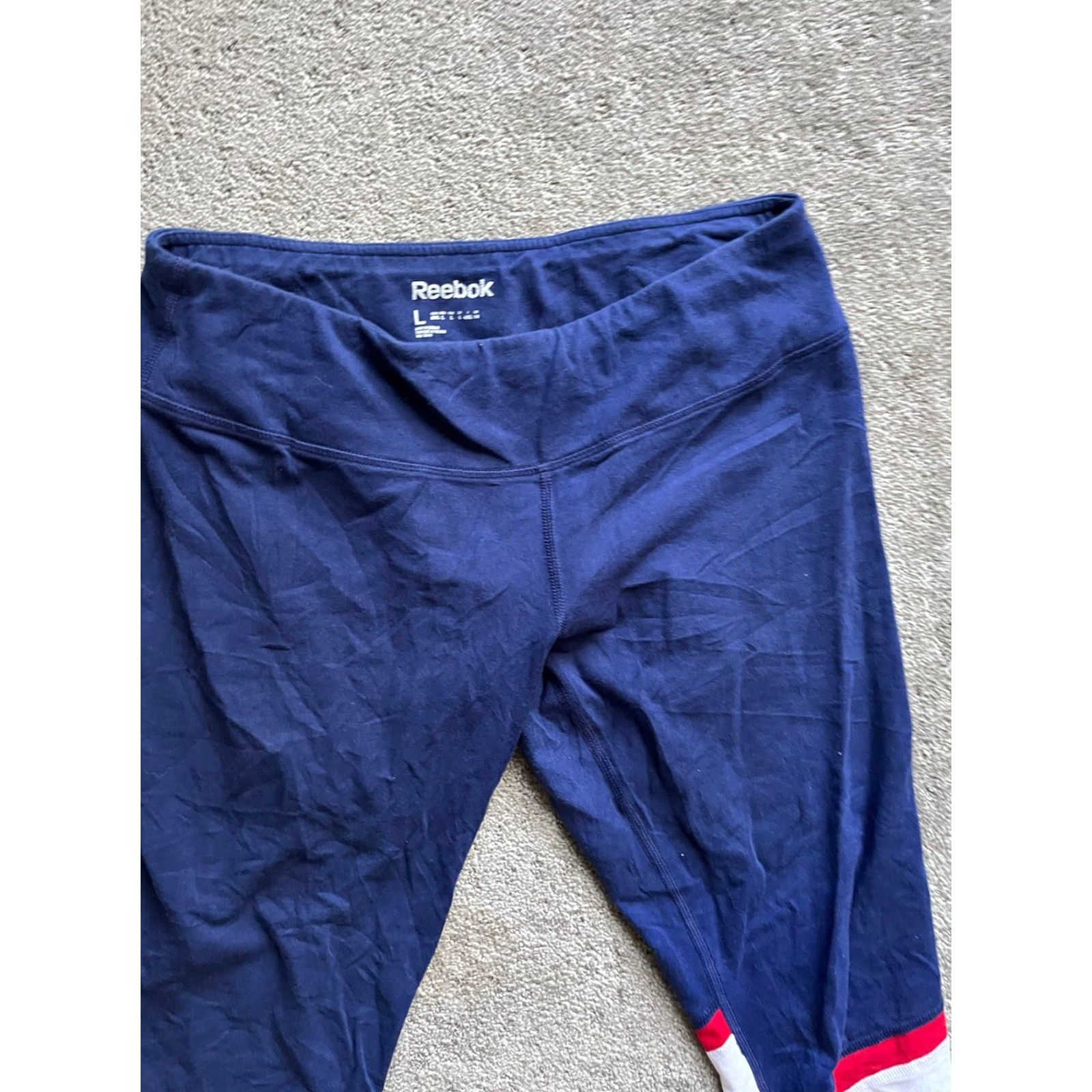 Reebok Reebok Women's Novelty Capri Pants Size Large Medieval Blue Activewear Size ONE SIZE - 2 Thumbnail
