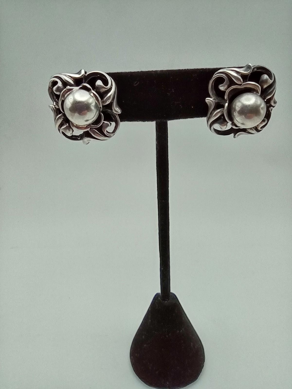 The Unbranded Brand Art Nouveau Revival 925 Sterling Silver Clip On Earrings Size ONE SIZE - 1 Thumbnail