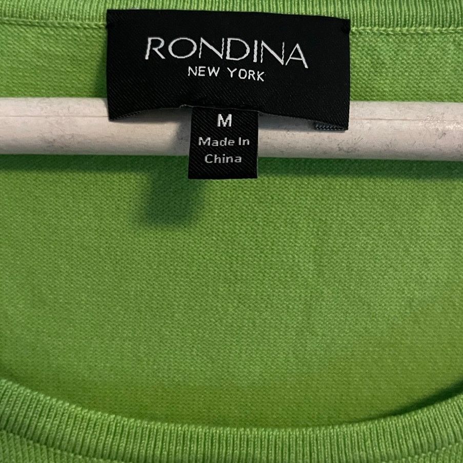 Designer Rondina New York Silk Blend Short Sleeve Green Knit Top M Size M / US 6-8 / IT 42-44 - 3 Thumbnail