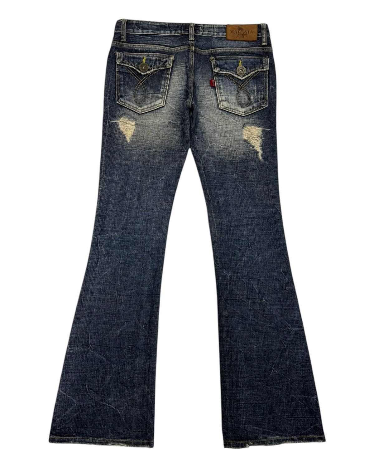 Hysteric Glamour × Japanese Brand HYSTERIC GLAMOUR STYLE DISTRESS DENIM MARAXIA FLARED PANTS Size 31" - 8 Thumbnail