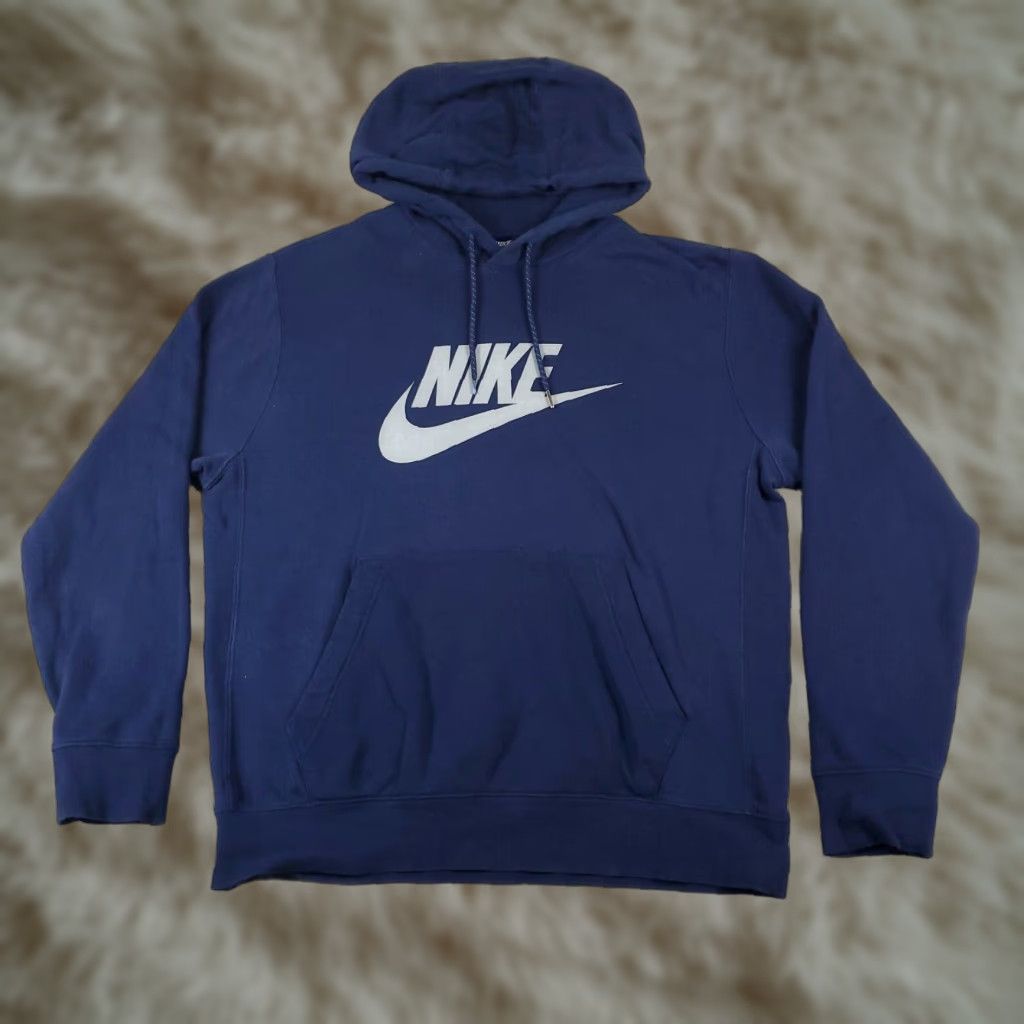 Nike VINTAGE Nike Hoodie Pullover Mens Medium Blue Logo Sweatshirt Athletic Sportswear Size US M / EU 48-50 / 2 - 1 Thumbnail