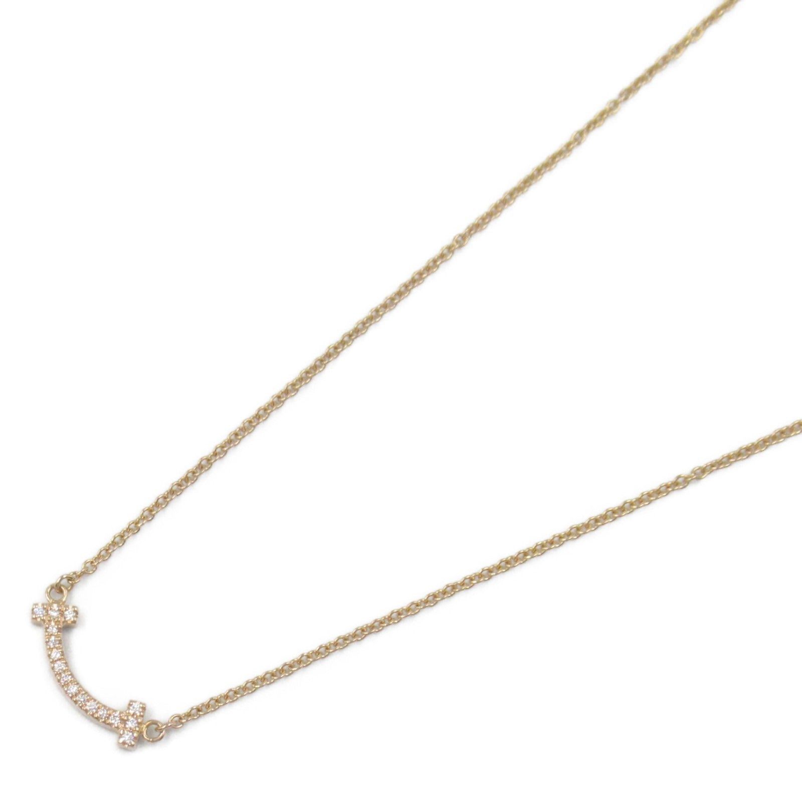 Tiffany & Co. Tiffany Co T-Smile Mini Necklace Diamond K18Pg (Pink Gold) Clear Size ONE SIZE - 1 Thumbnail