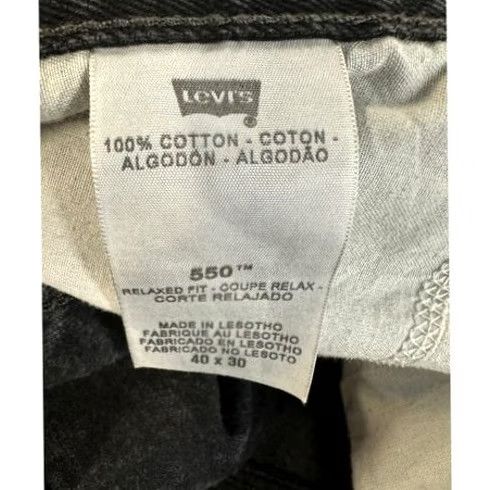 Levi's Levis 550 Jeans Men 40X30 Black Relaxed Fit Straight Denim 5 Pockets Red Tab Casual Straight Adult Mens Jeans Size US 40 / EU 56 - 6 Thumbnail