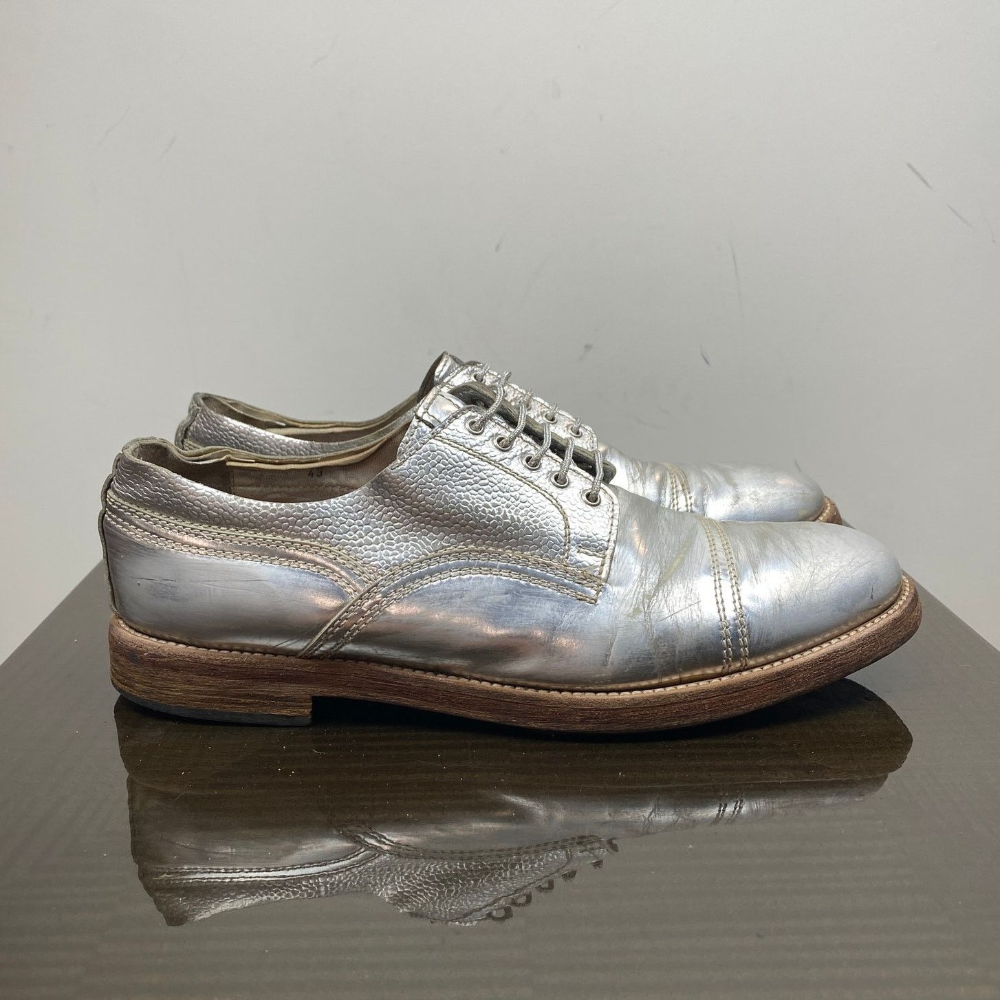 Acne Studios Acne Studios Askin Silver Cap Toe Derby Shoes Men's 43 US 10 Size US 10 / EU 43 - 3 Thumbnail