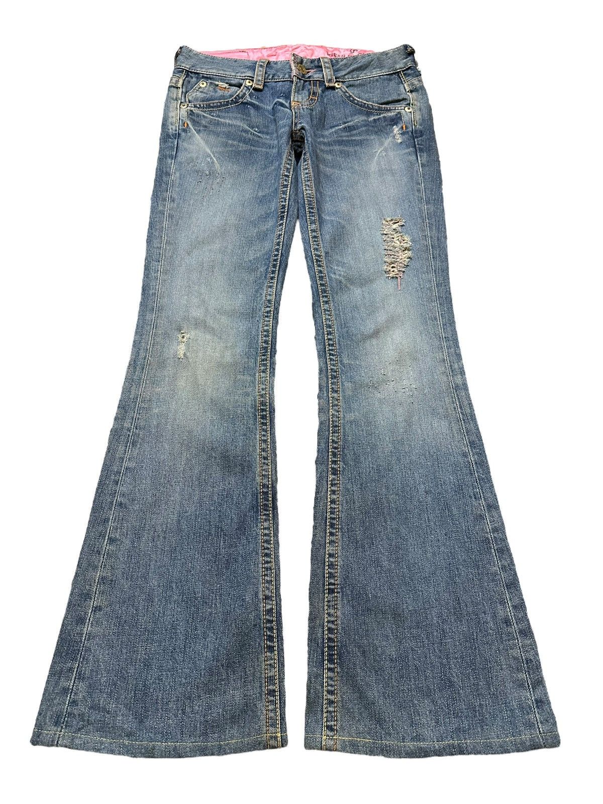 Edwin Vintage Japan Edwin Faded Wash Distress Wide Leg Flare Jeans Size 29" - 1 Thumbnail