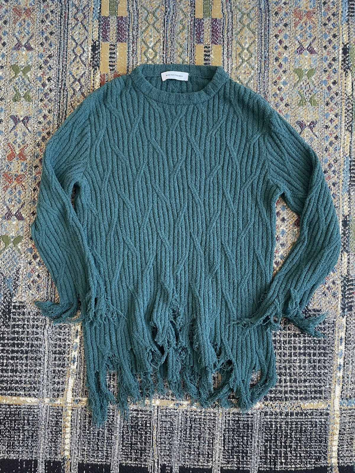 image of Kiko Kostadinov Cedid Knit in Emerald Green, Men's (Size Medium)