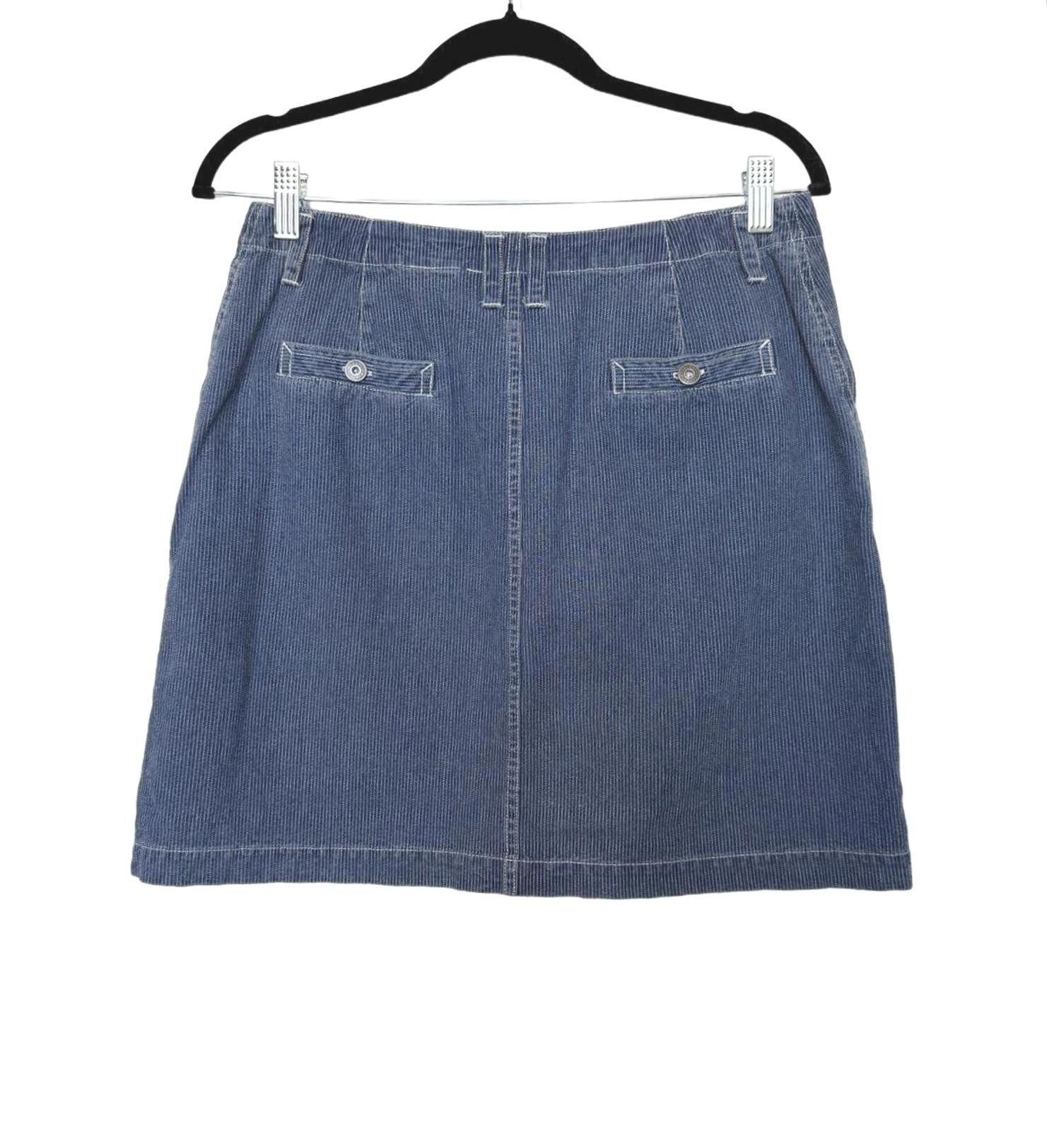 Designer Vintage 90s LizWear Pin Stripe Denim Jean Skirt Size 32" / US 10 / IT 46 - 3 Thumbnail