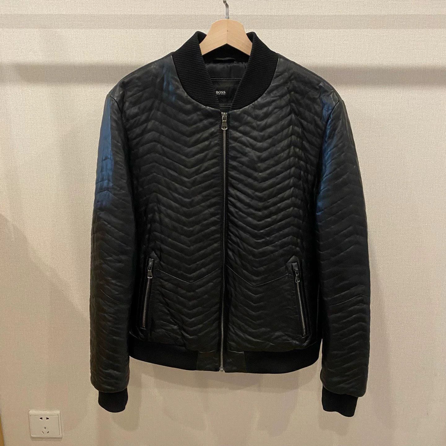 Hugo Boss Boss Black Sheepskin Leather Jacket Size US M / EU 48-50 / 2 - 1 Thumbnail