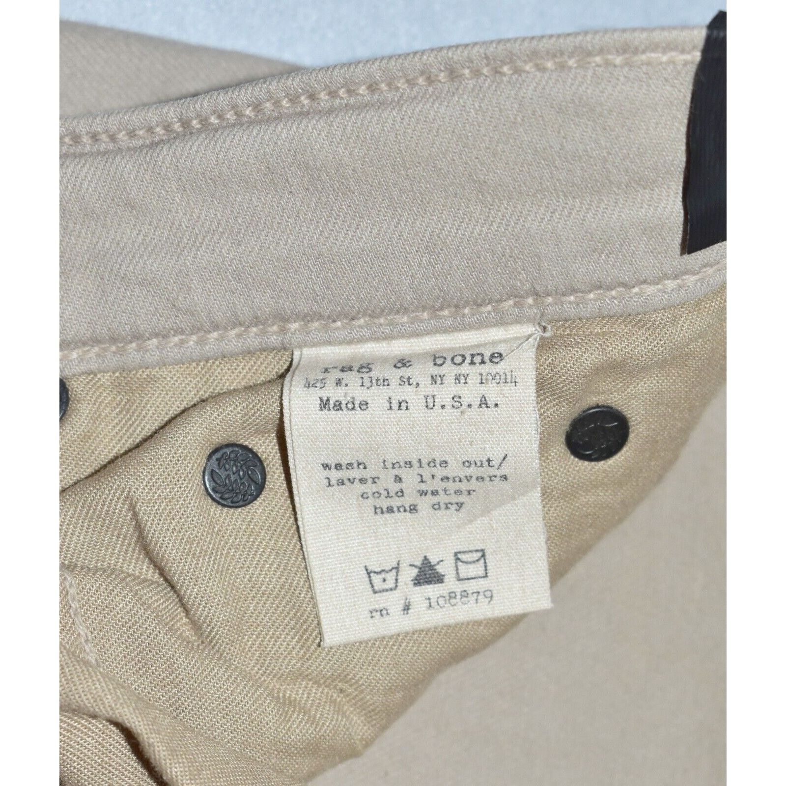 Rag & Bone RAG & BONE Beige W/Black Stripe Skinny Jeans Size 26 W28 Size 28" / US 6 / IT 42 - 7 Thumbnail