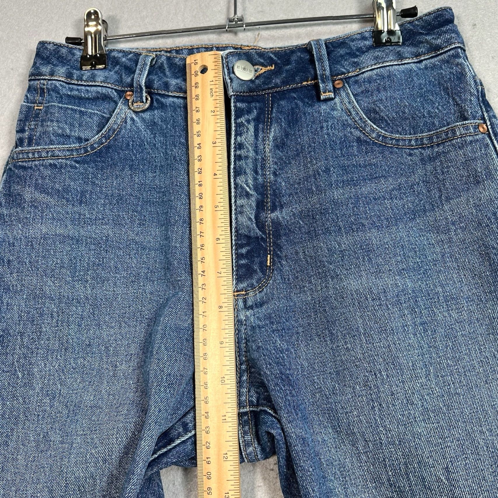 Vintage Neuw Jeans 28 Womens Blue Denim Marilyn CK Raw Hem Wide Flare Leg Size 28" / US 6 / IT 42 - 7 Thumbnail