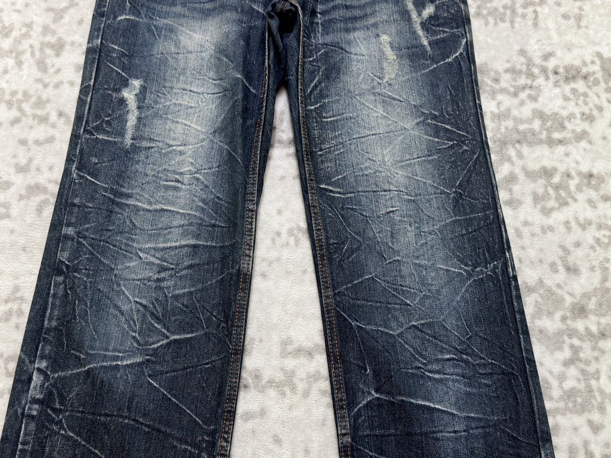 Kapital Nylaus Double Waist Distressed Y2K Straight Cut Denim Jeans Size US 32 / EU 48 - 6 Thumbnail