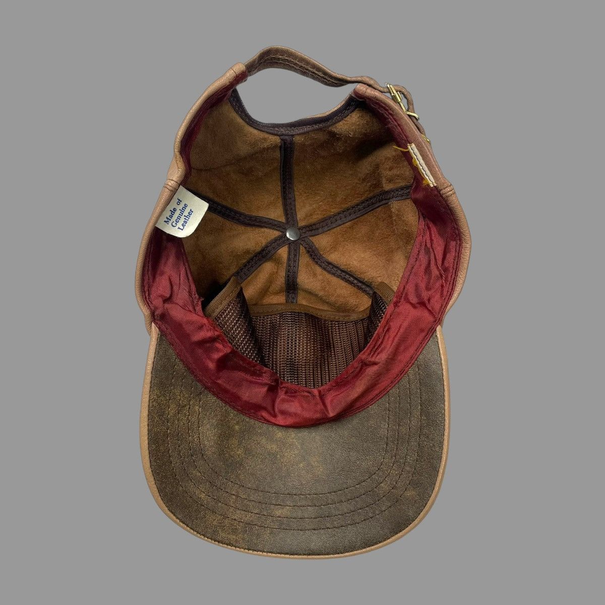 Vintage Vintage 90s tan leather hat Size ONE SIZE - 4 Thumbnail