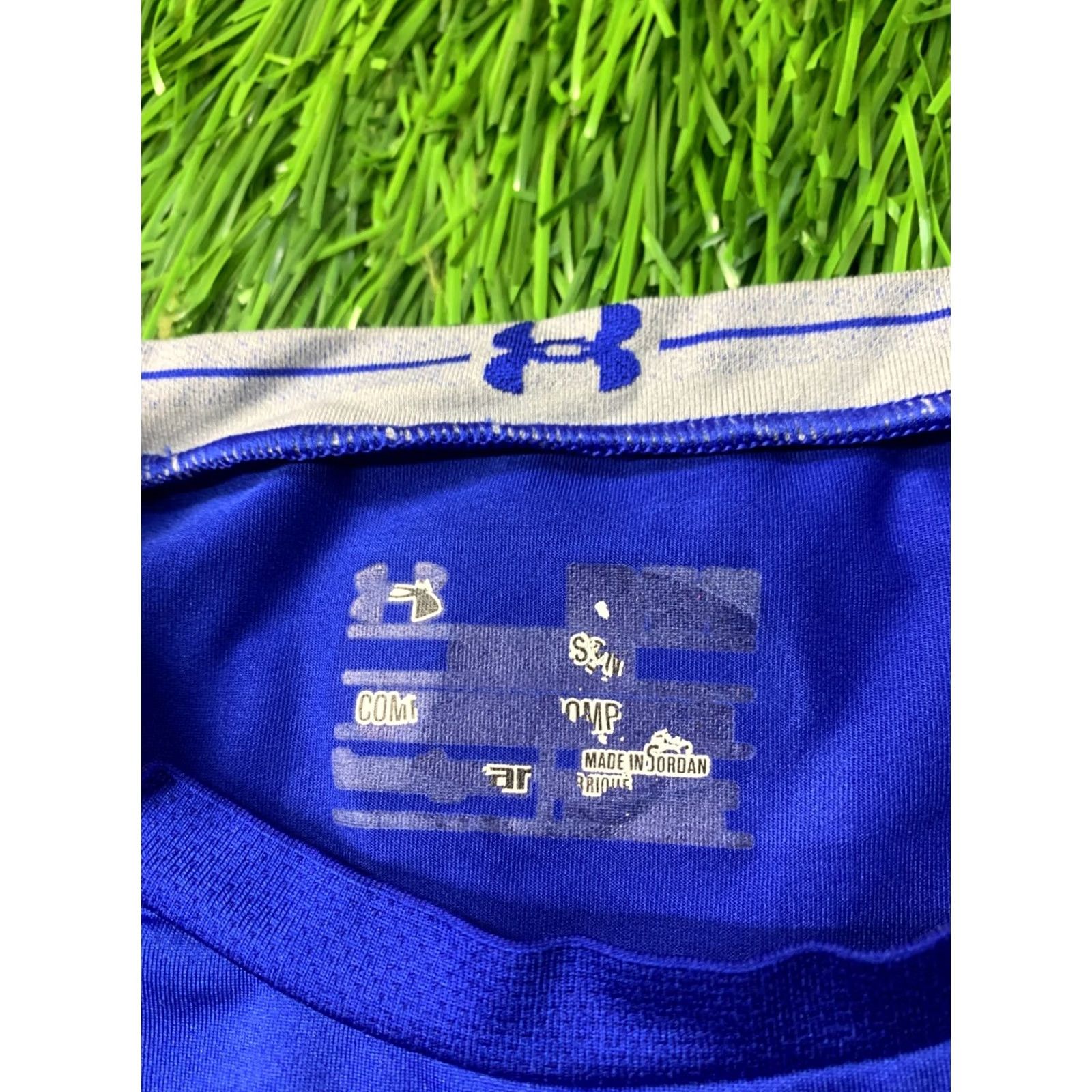 Under Armour Under Armour HeatGear Original 2013 Training Compression Shirt Jersey M Men Blue and Gray Short Sleeve Crew Neck 64 cm 40 cm Length Pit to Pit Size US M / EU 48-50 / 2 - 6 Thumbnail