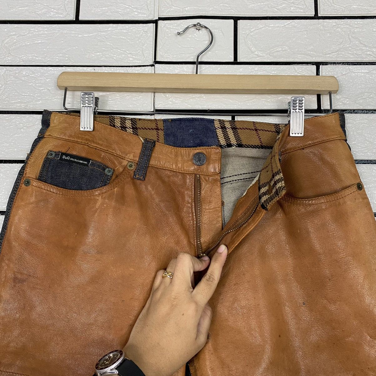 Dolce & Gabbana 🔥VINTAGE LEATHER & DENIM DOLCE GABBANA Size 28" / US 6 / IT 42 - 17 Thumbnail