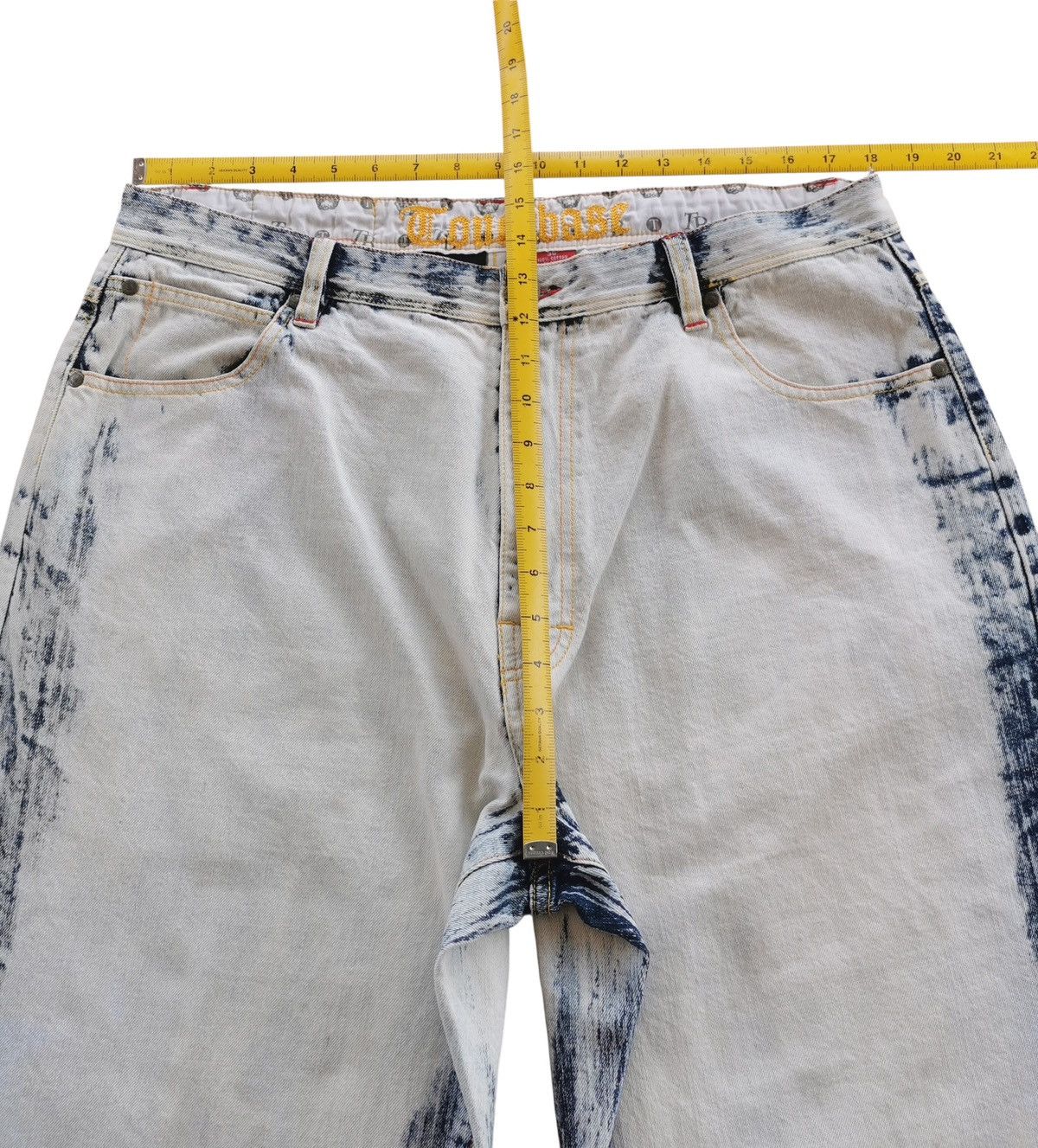 JNCO Touchbase 935 Baggy Jeans White with Blue Acid Wash Size 36 Size US 36 / EU 52 - 12 Thumbnail