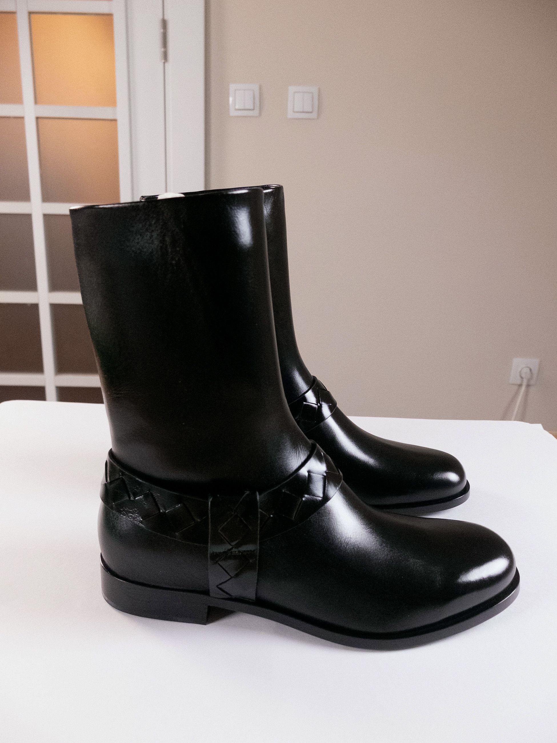 Bottega Veneta BOTTEGA VENETA Achille black leather tubular boots 10 43 q Size US 10 / EU 43 - 6 Thumbnail