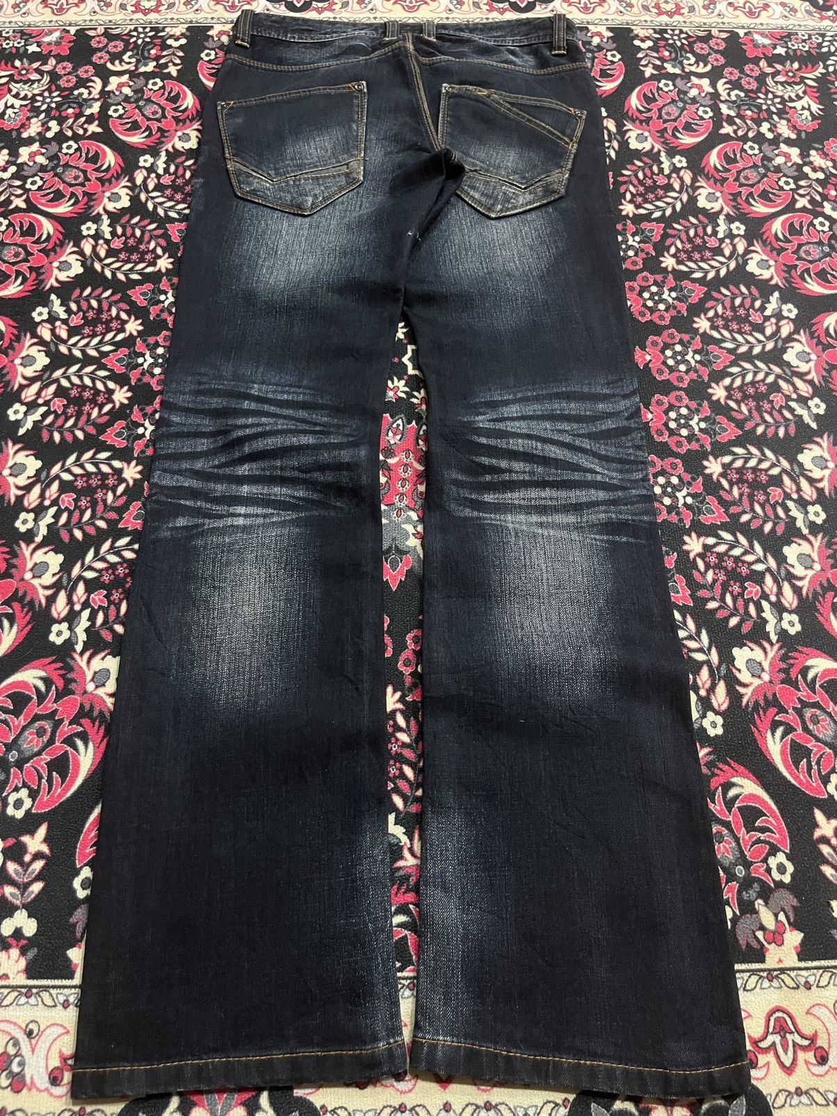Tornado Mart Vintage Nicole Club For Men Dark Faded Washed Flare Jeans Size US 30 / EU 46 - 2 Thumbnail