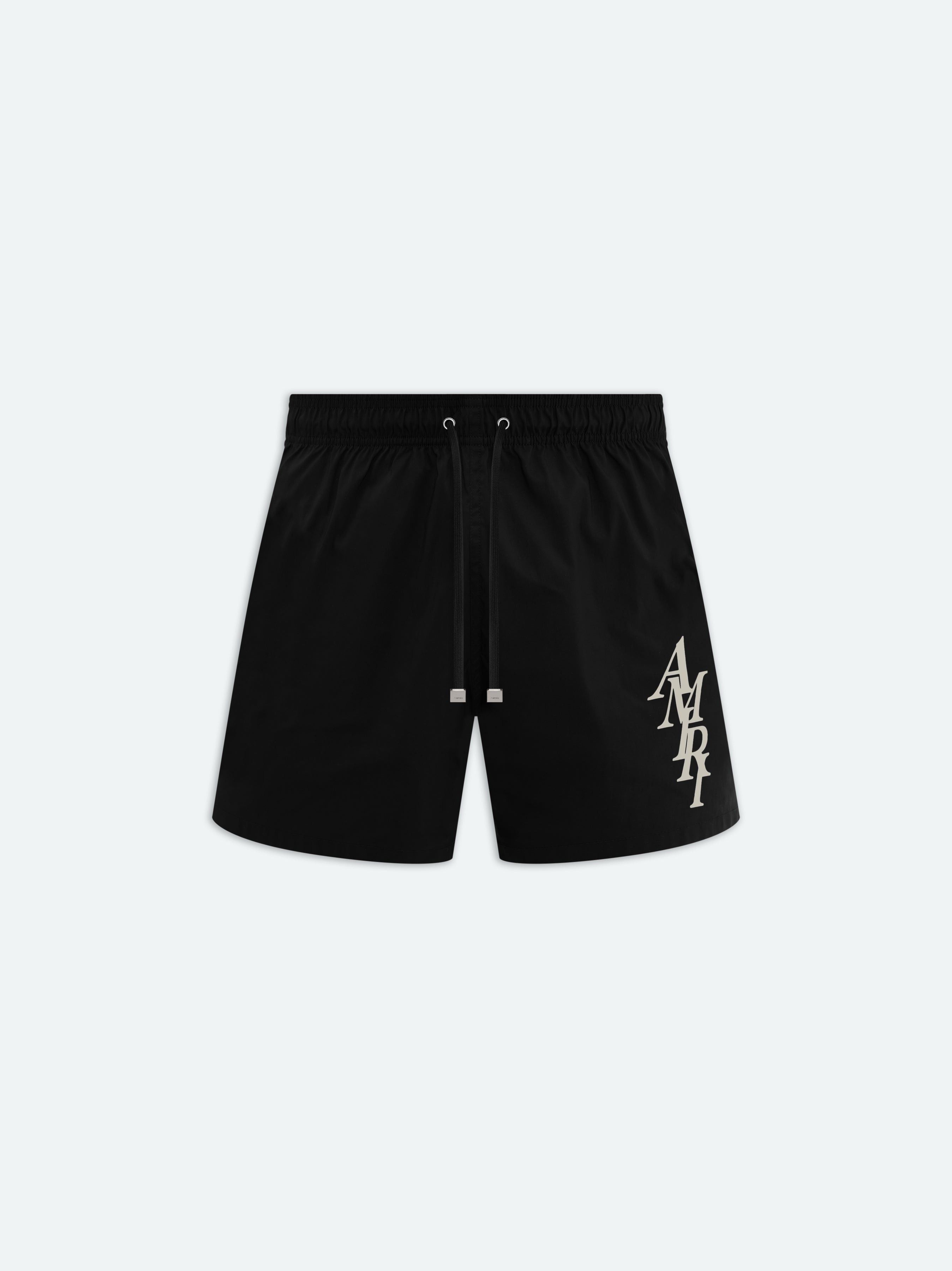 Amiri oc11z0425 Stack Swim Trunk Shorts in Black Size US 28 / EU 44 - 1 Thumbnail