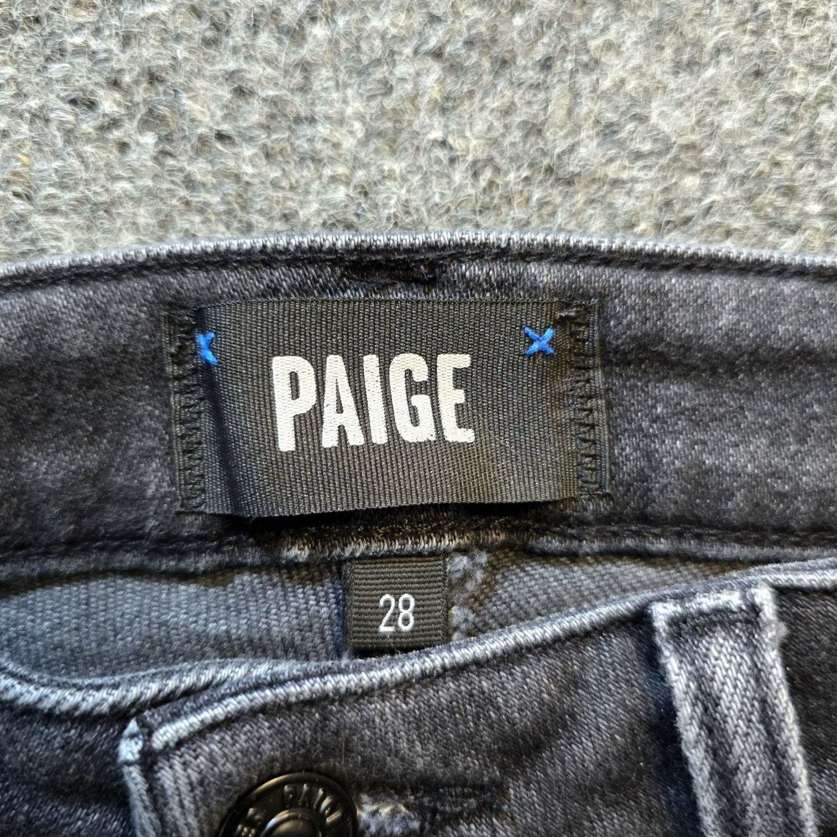 Paige Paige Jeans Women 28 Black Claudine Flare Bootcut Raw Hem Stretch Casual Capsule - Condition: No noted flaws, in nice preowned Size 28" / US 6 / IT 42 - 4 Thumbnail