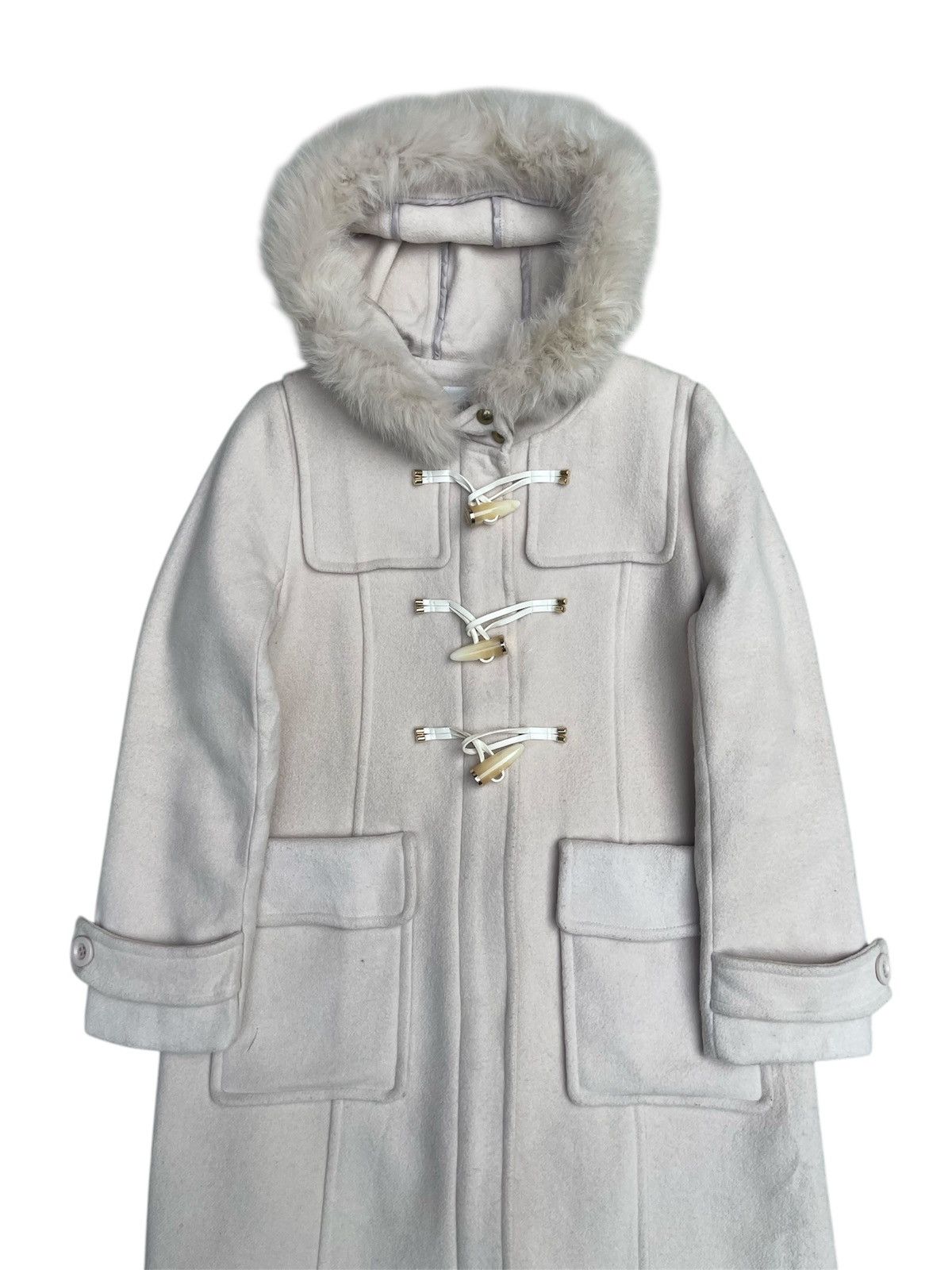 Designer × Japanese Brand × Jil Stuart Jill Stuart Toggle Duffle Coat with Faux Fur Hood Beige Wool Size US M / EU 48-50 / 2 - 4 Thumbnail