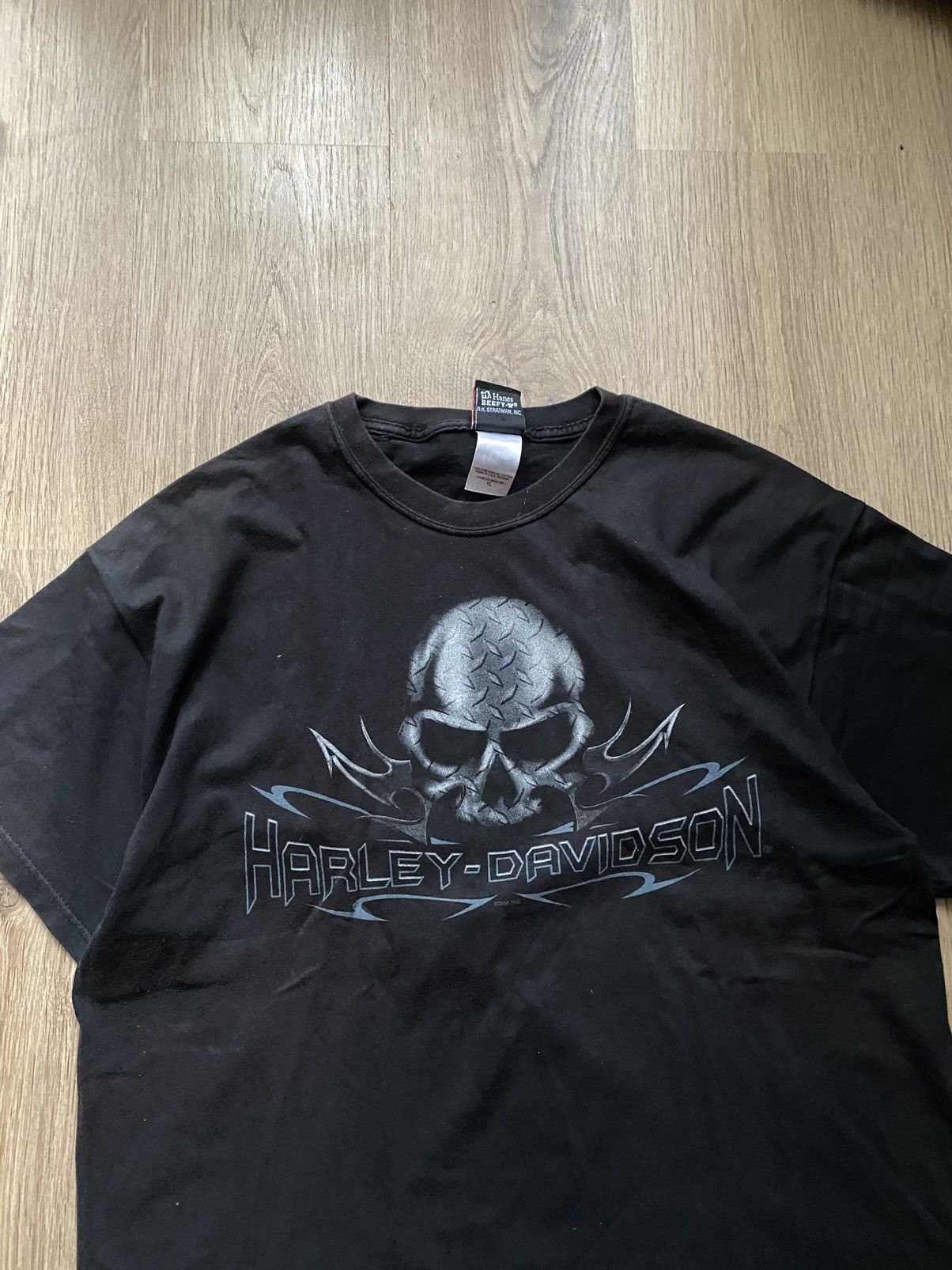 Harley Davidson × Vintage Vintage 00’s Harley Davidson Eagle Skull T shirt y2k Nevada Size US XL / EU 56 / 4 - 2 Thumbnail