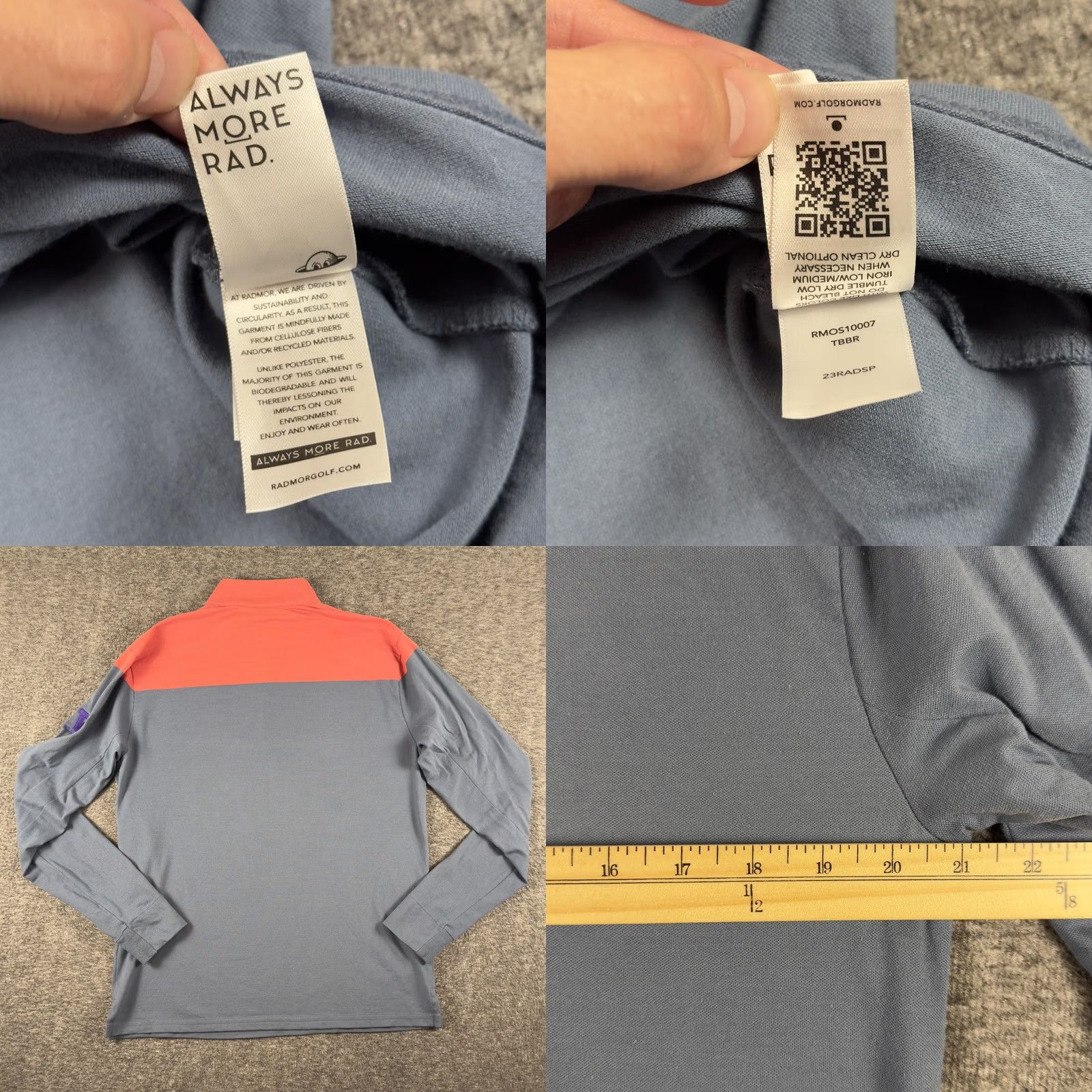 Layer 8 Radmor Pullover Mens Medium Gray Golf Top Layer 1/4 Zip Colorblock Long Sleeve Size US M / EU 48-50 / 2 - 8 Thumbnail