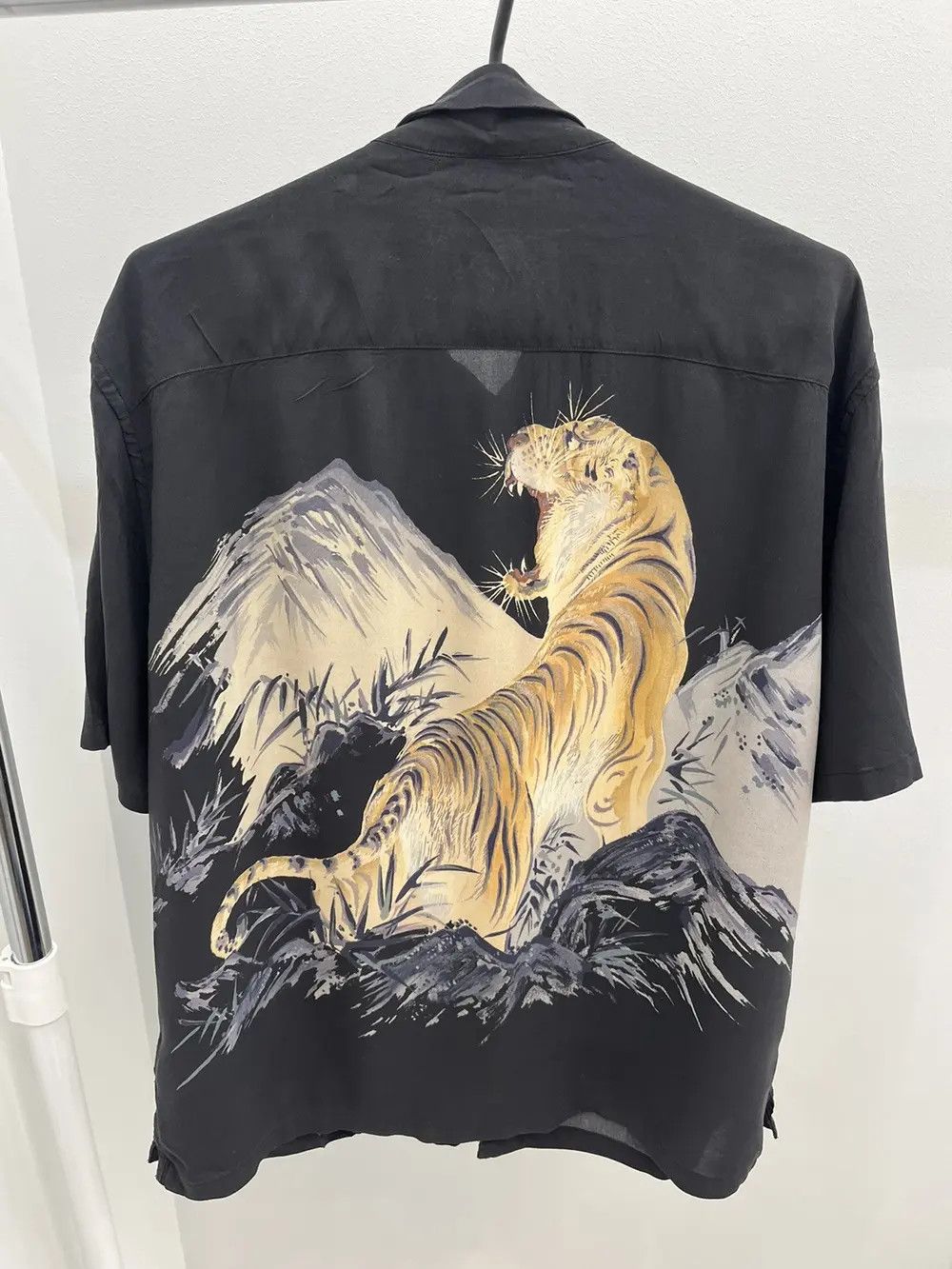 Allsaints Japanese Tiger Printed Viscose Hawaiian Shirt