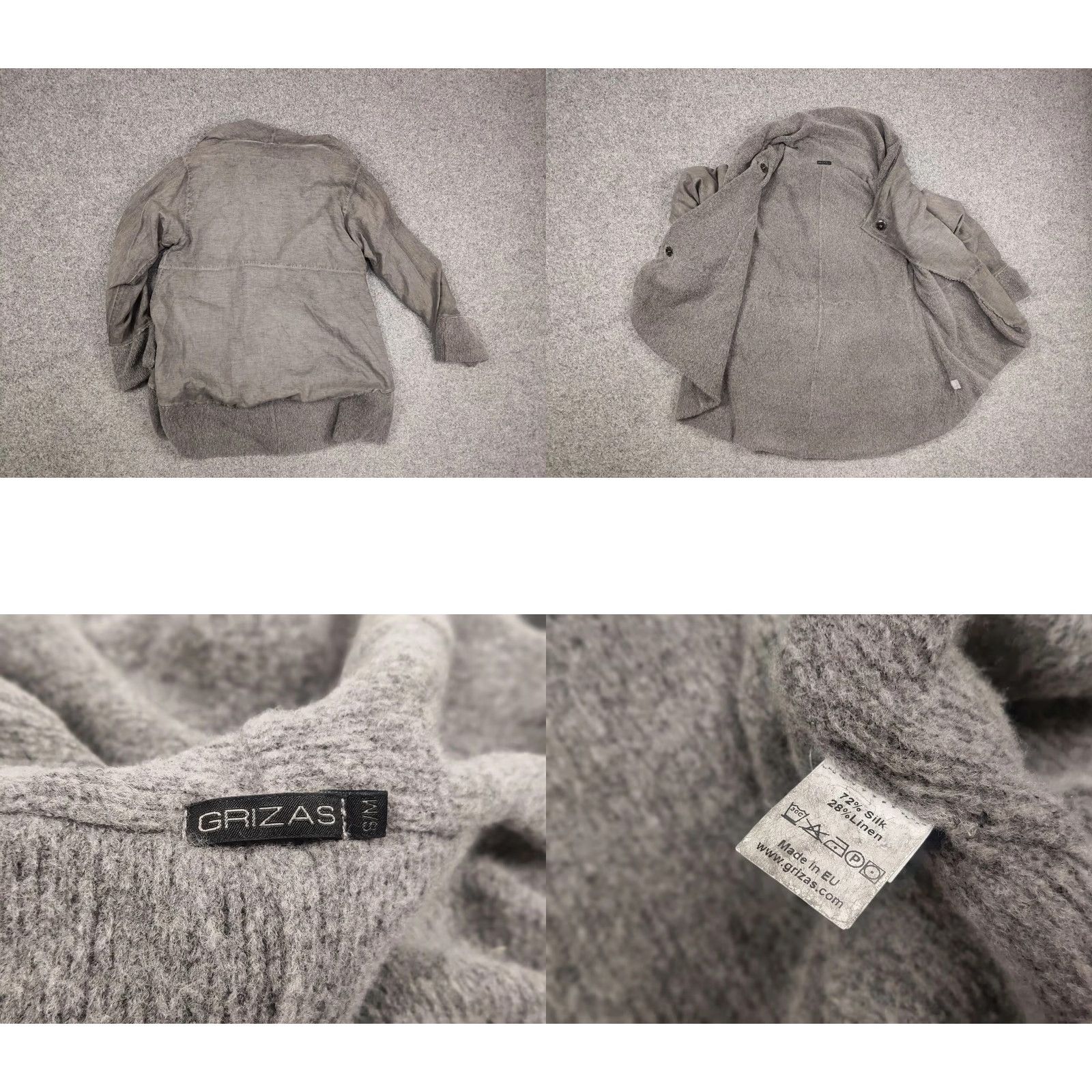 Vintage GRIZAS Design Garment Gray Oversized Pocket Jacket Silk Wool Blend Shirt Regular M Womens Size M / US 6-8 / IT 42-44 - 9 Thumbnail