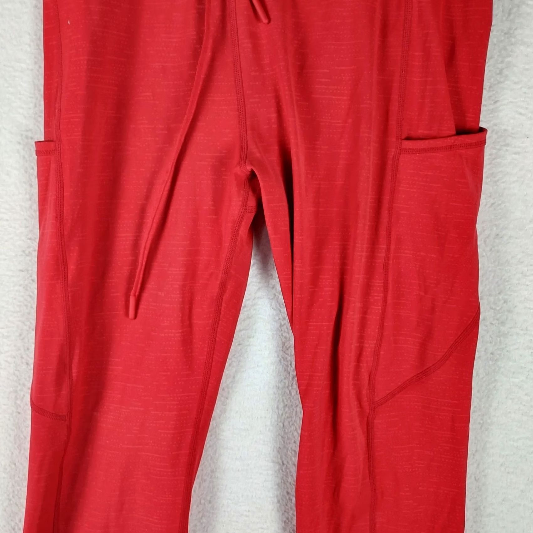 Vintage Zyia Womens Leggings Small Red Pockets High Rise Skinny Ankle Athletic Activewear Yoga Spring Summer Fall Size 28" / US 6 / IT 42 - 3 Thumbnail