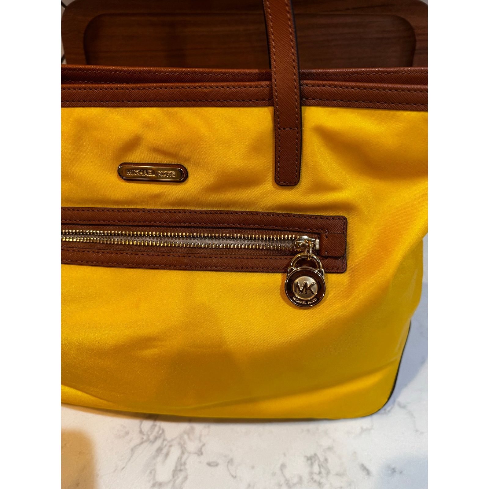 Michael Kors Michael Kors bright yellow Kempton nylon tote leather straps Size ONE SIZE - 7 Thumbnail