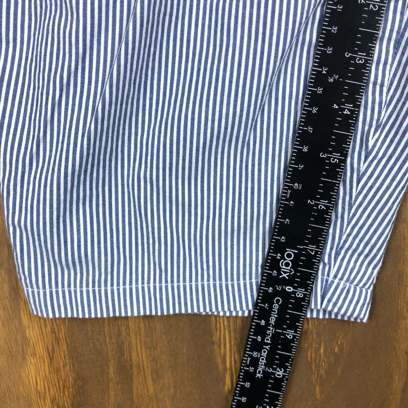 Liz Claiborne VINTAGE Liz Claiborne Womens Pants Capris Striped High Rise Stretch Cotton 12 Blue Size 34" / US 12 / IT 48 - 7 Thumbnail
