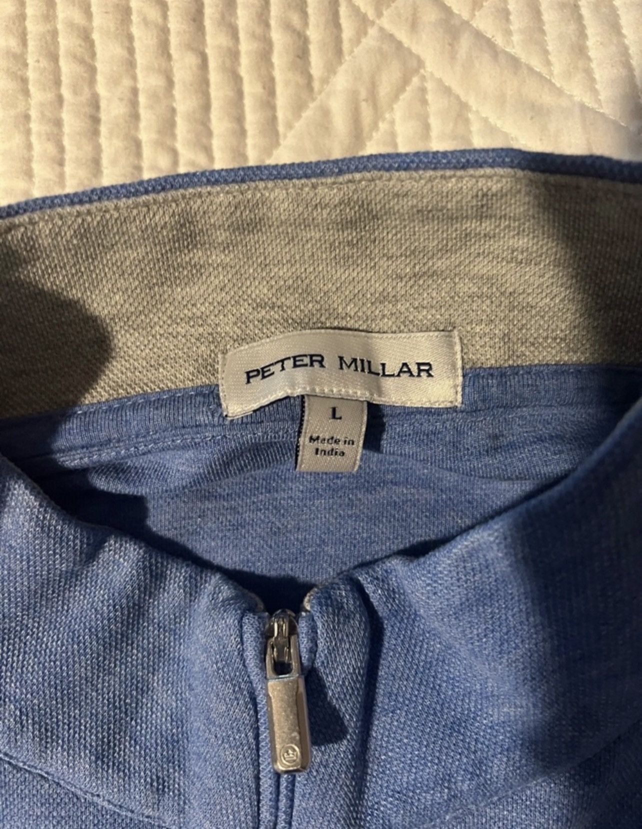 Peter Millar Peter Millar Light Blue Half Zip Sweater Size US L / EU 52-54 / 3 - 3 Thumbnail