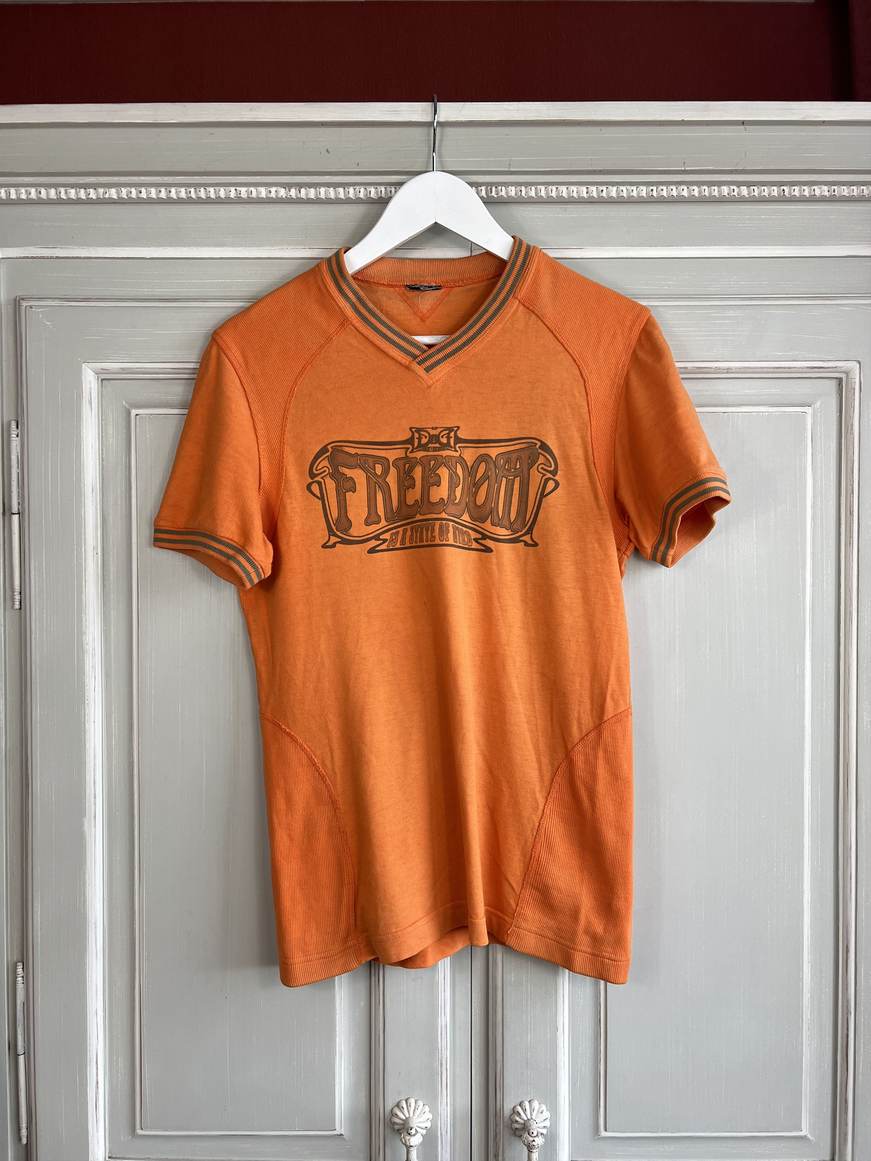Dolce & Gabbana VINTAGE DOLCE GABBANA V NECK T SHIRT FREEDOM | Grailed